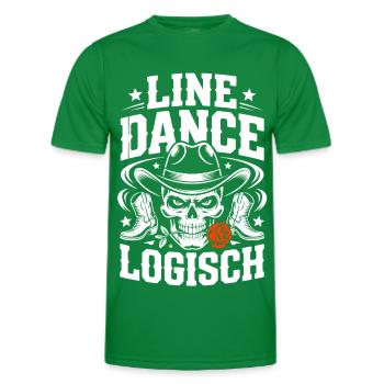 Line Dance Logical Skull - Men's Functional T-Shirt - kelly green - Front - AI Model Male 178 dark (178cm)