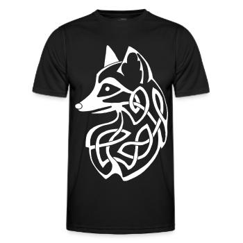 Renard celte blanc - T-shirt sport Homme - noir - Devant - AI Model Male 178 dark (178cm)