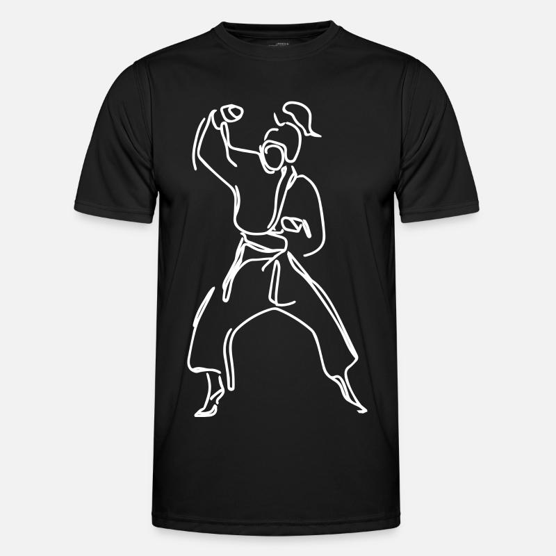 Weibliche Karateka - Männer Funktions-T-Shirt - Schwarz