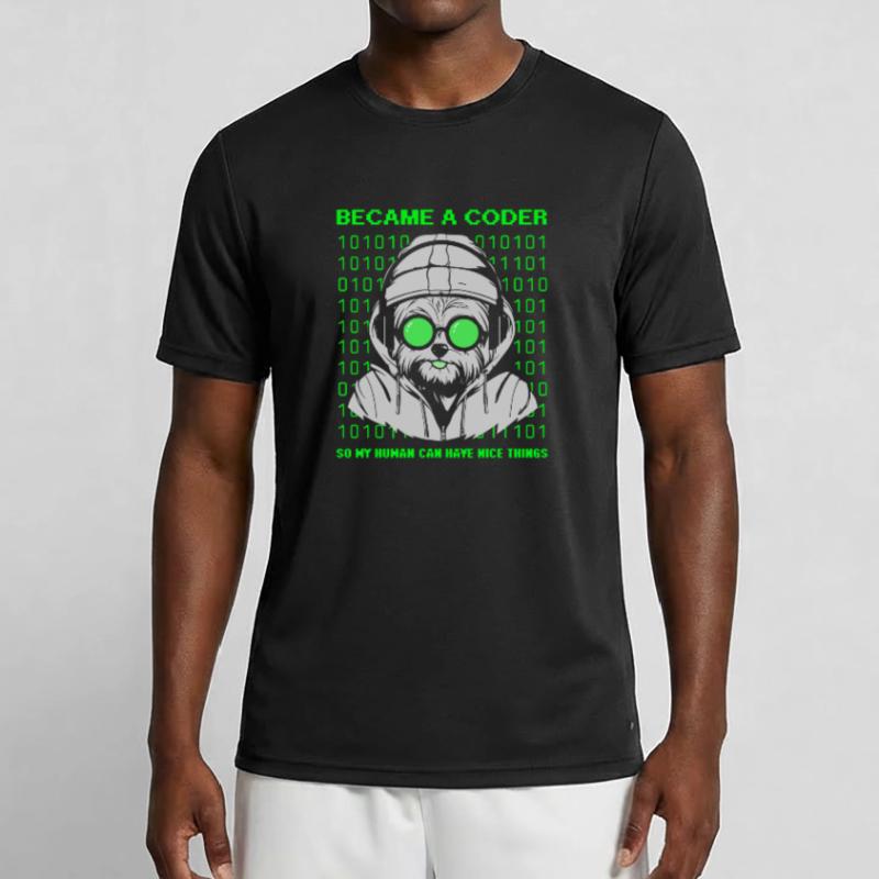 Became a Coder – Cyber Dog Binary Men's Functional T-Shirt