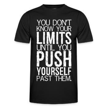 you don't know your limits until you push yours - Männer Funktions-T-Shirt - Schwarz - Vorne - AI Model Male 178 dark (178cm)