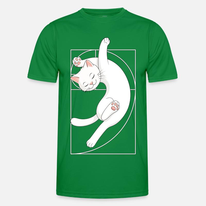 Chat en spirale de Fibonacci T-shirt sport Homme