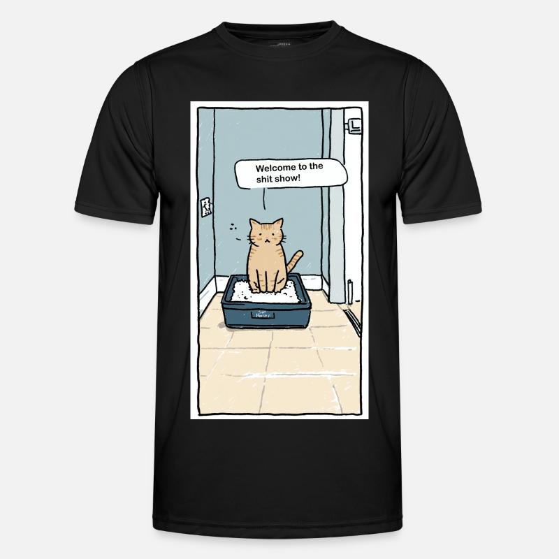 Litter Box Shitshow Humor - Men's Functional T-Shirt - black