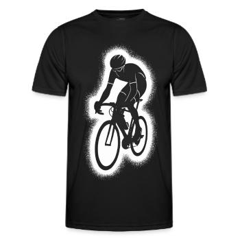 Cycliste de course cycliste sur route - T-shirt sport Homme - noir - Devant - AI Model Male 178 dark (178cm)