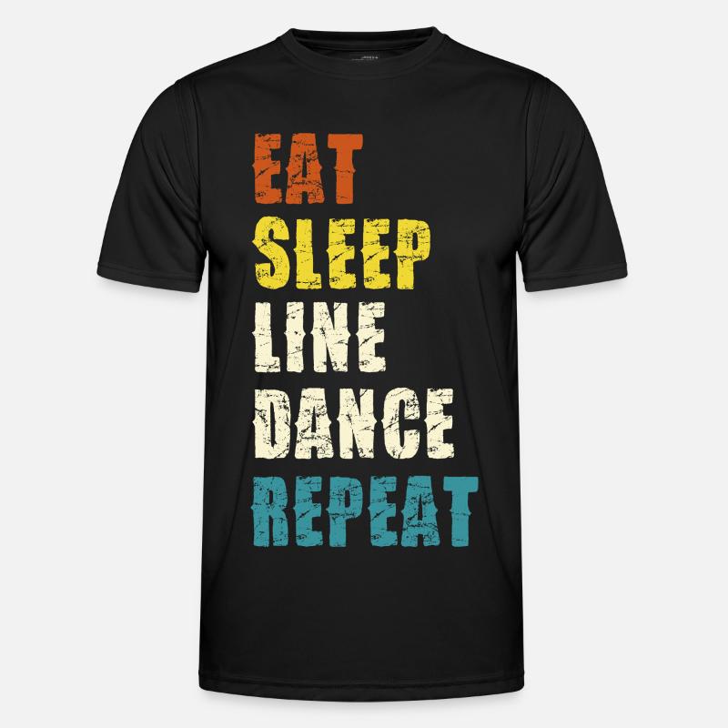Line Dance Lebensstil Slogan - Männer Funktions-T-Shirt - Schwarz