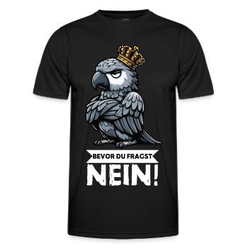 Avant que vous ne demandiez : pas de perroquet gris d’Afrique, perroquet, perroquet, perroquet, perroquet - T-shirt sport Homme - noir - Devant - AI Model Male 178 dark (178cm)