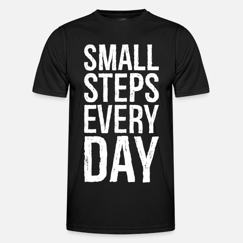 small steps every day - Männer Funktions-T-Shirt - Schwarz