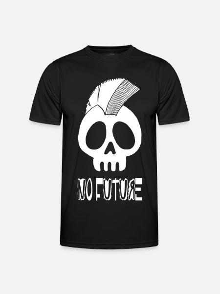White punk skull - Men's Functional T-Shirt - black
