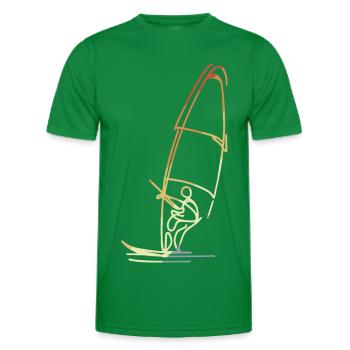 Windsurfer Skizze Vintage - Männer Funktions-T-Shirt - Kelly Green - Vorne - AI Model Male 178 dark (178cm)