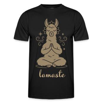 Yoga Lamaste - Lama méditant - T-shirt sport Homme - noir - Devant - AI Model Male 178 dark (178cm)