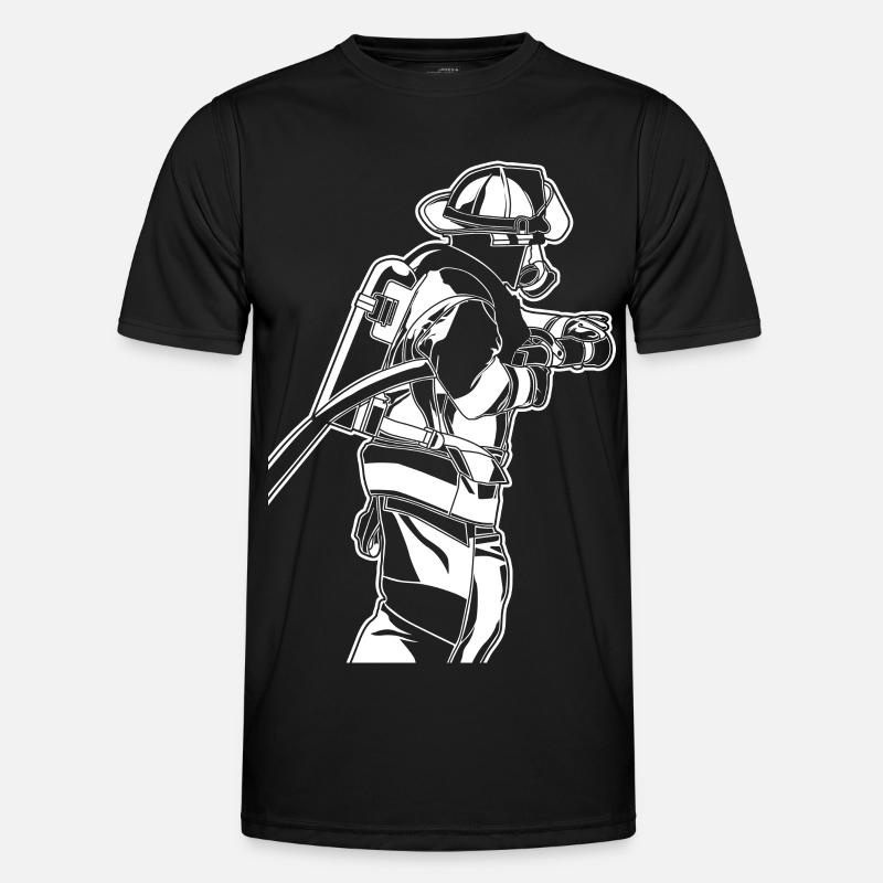 Firefighter Sketch - Men's Functional T-Shirt - black