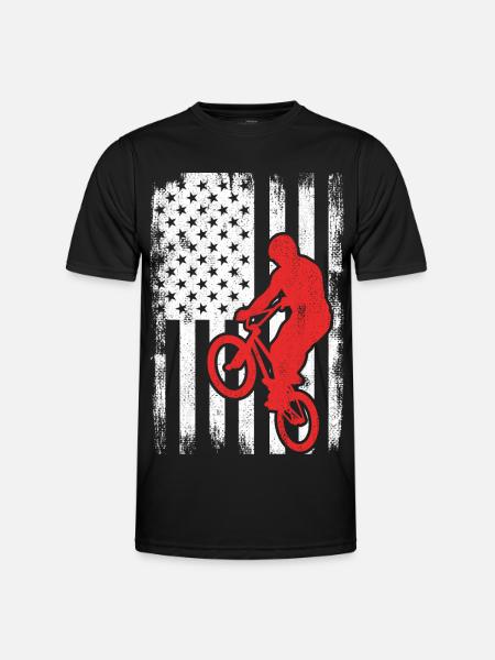 BMX USA Flag - Men's Functional T-Shirt - black