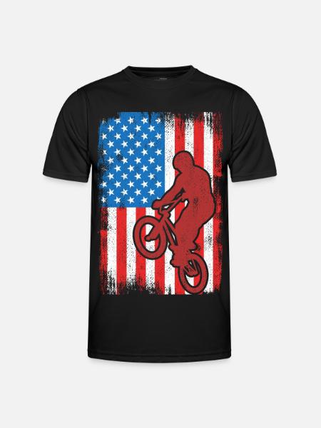 BMX USA - Männer Funktions-T-Shirt - Schwarz