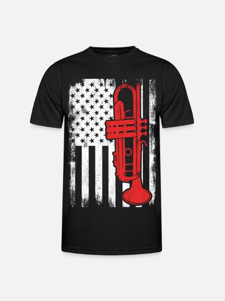Drapeau Trumpet USA - T-shirt sport Homme - noir