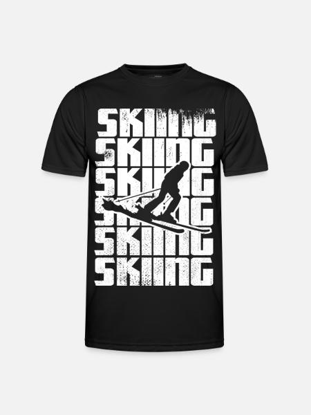 Funny skier - Men's Functional T-Shirt - black