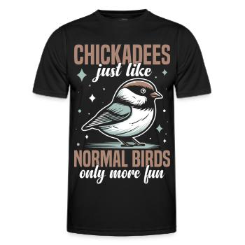  Chickadee Bird Seeds Stuffed Animal Birdwatcher - Men's Functional T-Shirt - black - Front - AI Model Male 178 dark (178cm)