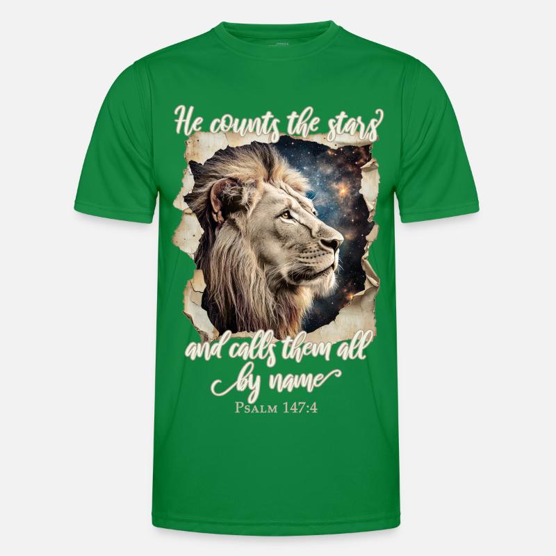Löwe Bibelvers Christlich Männer Funktions-T-Shirt