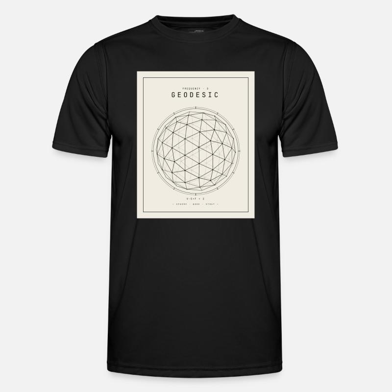 Geodesian Sphere Geometry Pattern - Men's Functional T-Shirt - black