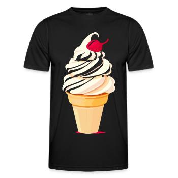 Cornet de crème glacée Artwork - T-shirt sport Homme - noir - Devant - AI Model Male 178 dark (178cm)