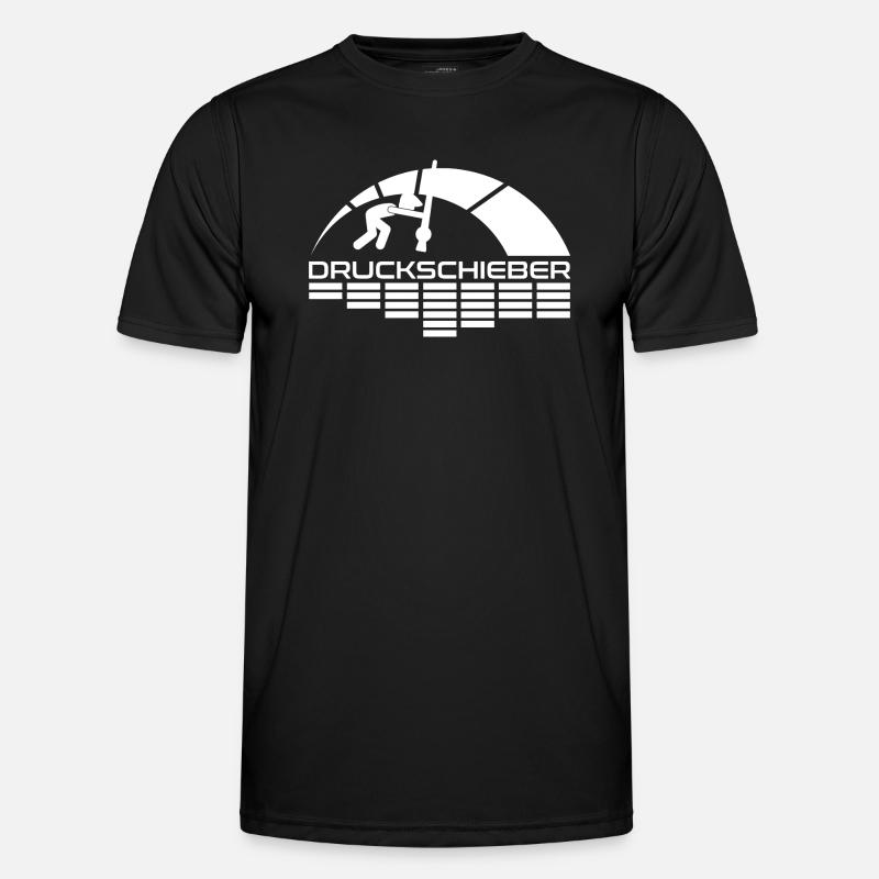 Druckschieber Arc Logo - Männer Funktions-T-Shirt - Schwarz