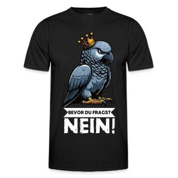 Avant que vous ne demandiez : pas de perroquet gris d’Afrique, perroquet, perroquet, perroquet, perroquet - T-shirt sport Homme - noir - Devant - AI Model Male 178 dark (178cm)
