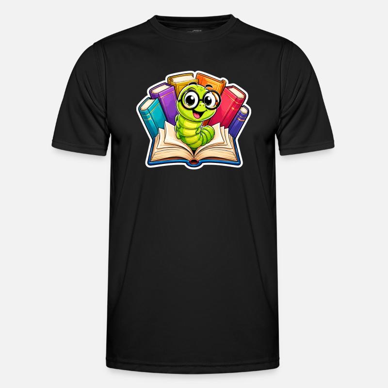 Cheerful Bookworm - Men's Functional T-Shirt - black
