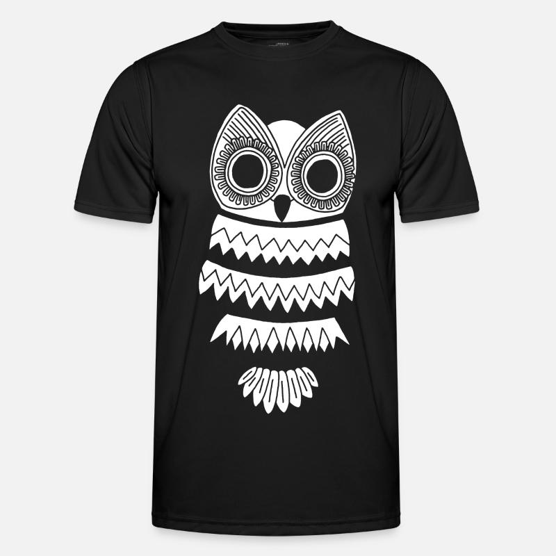 Weiße Eule - Männer Funktions-T-Shirt - Schwarz