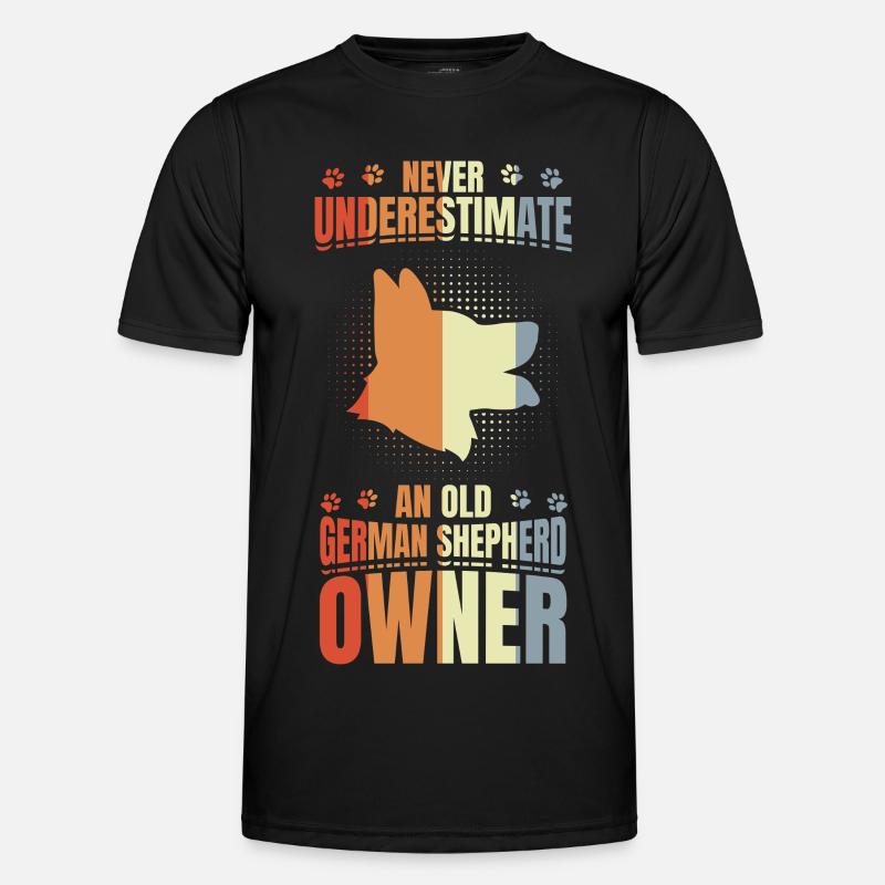 Schäferhund Opa Männer Funktions-T-Shirt