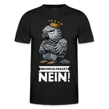 Avant que vous ne demandiez : pas de perroquet gris d’Afrique, perroquet, perroquet, perroquet, perroquet - T-shirt sport Homme - noir - Devant - AI Model Male 178 dark (178cm)