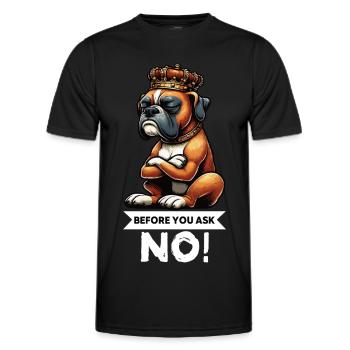 Avant de demander à Boxer Propriétaire de boxer Boxer Amateurs de boxeurs - T-shirt sport Homme - noir - Devant - AI Model Male 178 dark (178cm)