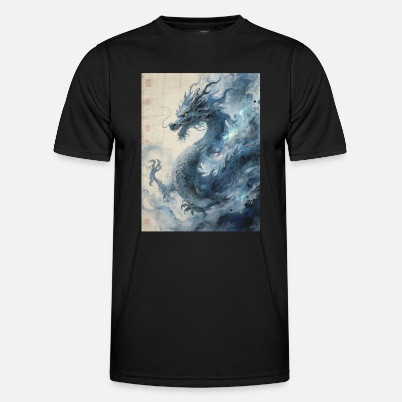 Die Sternennacht: Blauer Drache – Aether - Männer Funktions-T-Shirt - Schwarz