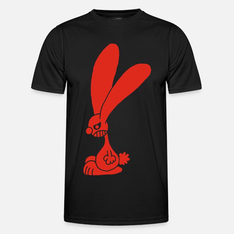 Grumpy red rabbit - Men's Functional T-Shirt - black