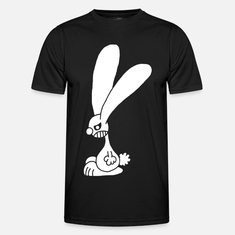 Grumpy white rabbit - Men's Functional T-Shirt - black