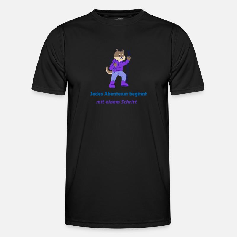 Jedes Abenteuer beginnt mit einem Schritt - Männer Funktions-T-Shirt - Schwarz