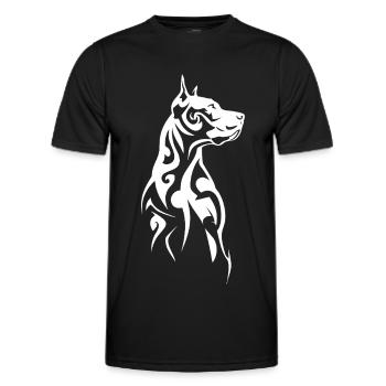 Tribal Hund Kopf - Männer Funktions-T-Shirt - Schwarz - Vorne - AI Model Male 178 dark (178cm)