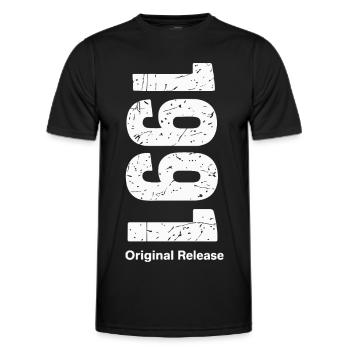 1991 Original Release – Vintage Shirt - Men's Functional T-Shirt - black - Front - AI Model Male 178 dark (178cm)