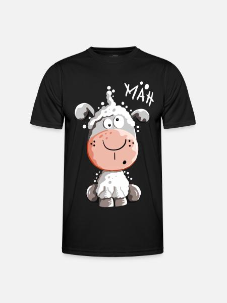 Drolliges Schaf - Schafe - Lamm - Fun - Männer Funktions-T-Shirt - Schwarz