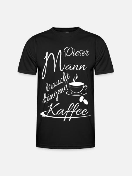 This man desperately needs coffee - Men's Functional T-Shirt - black