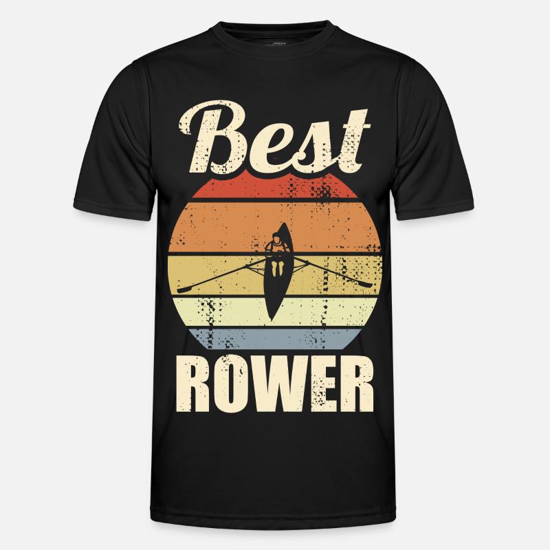 Lustiger Ruderer - Männer Funktions-T-Shirt - Schwarz