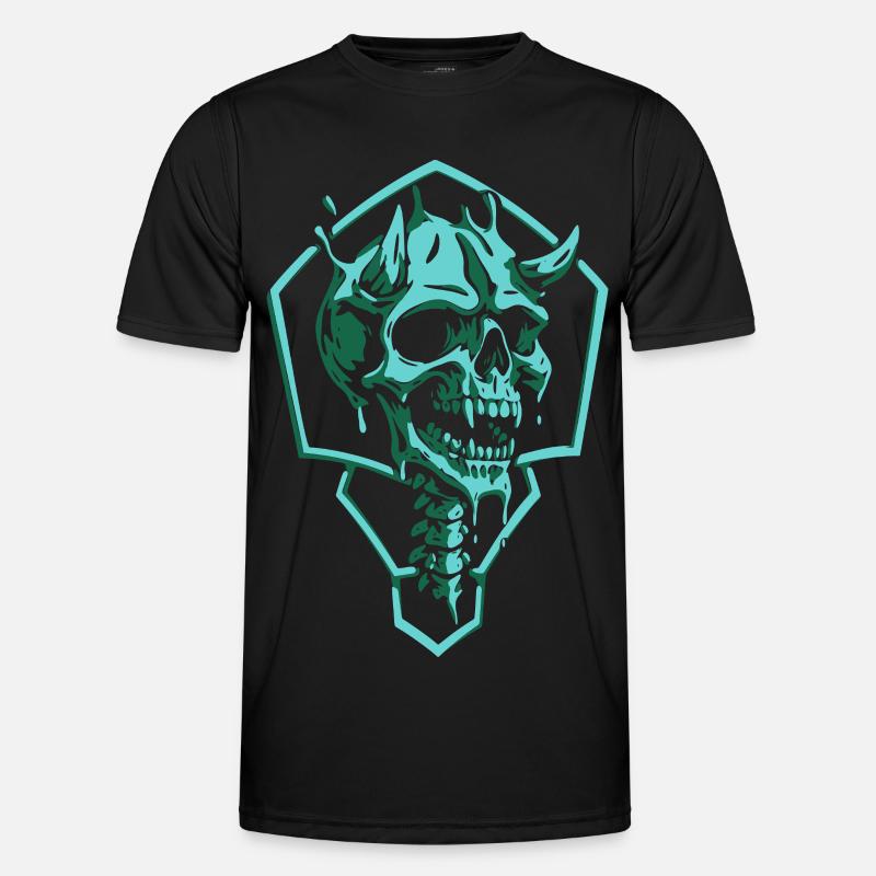 Zerrissener Smaragdschädel Männer Funktions-T-Shirt