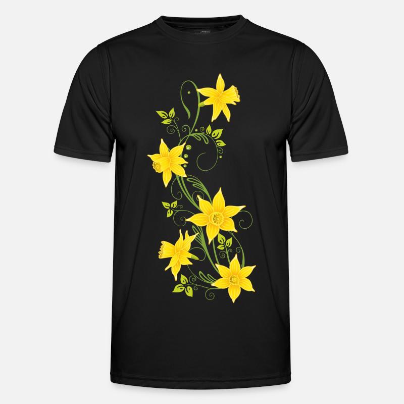 Easter, daffodils, daffodils, spring - Men's Functional T-Shirt - black