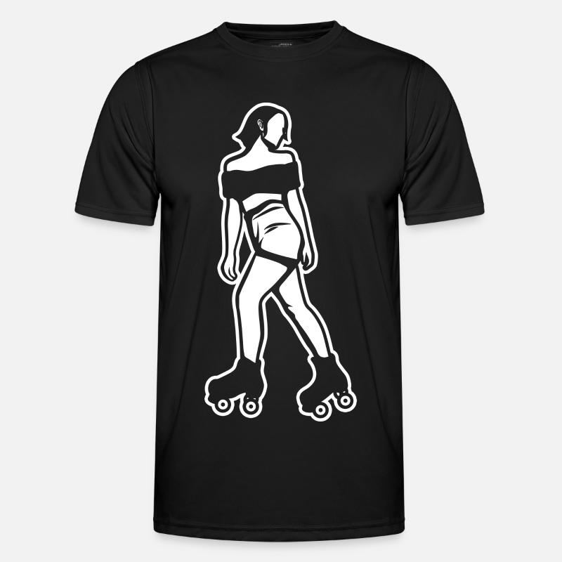 Rollerskates Mädchen - Männer Funktions-T-Shirt - Schwarz