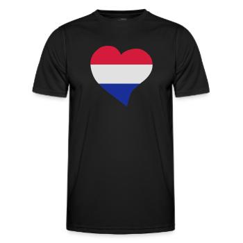 Dutch heart - Men's Functional T-Shirt - black - Front - AI Model Male 178 dark (178cm)