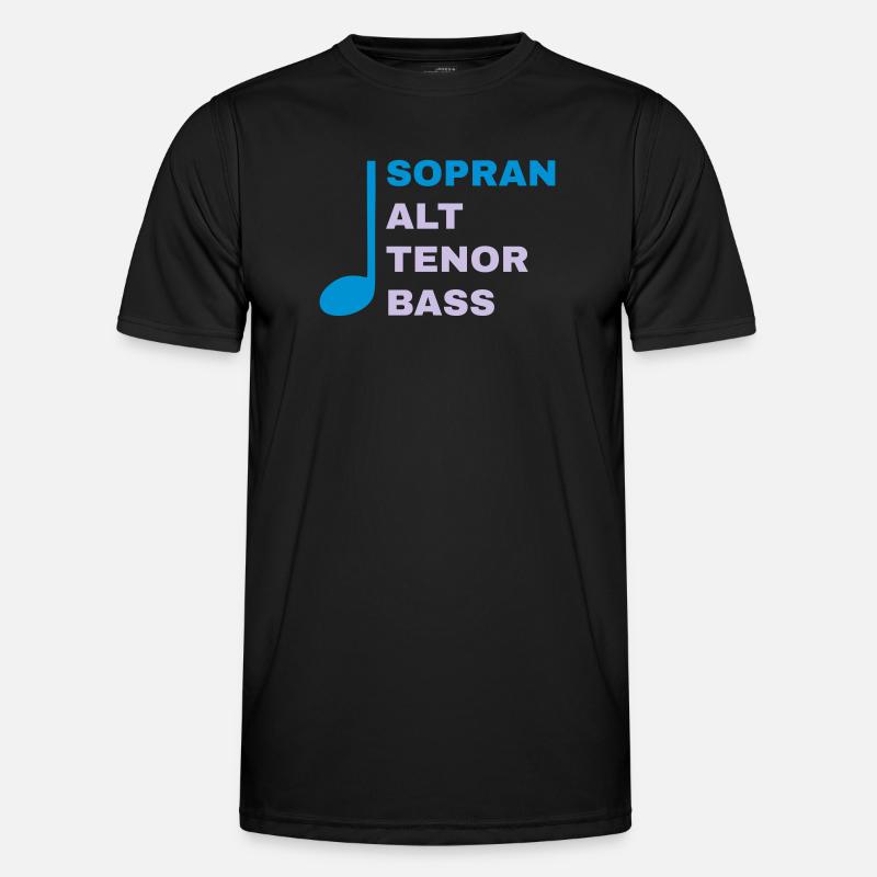 SATB mit Note - Sopran - Männer Funktions-T-Shirt - Schwarz