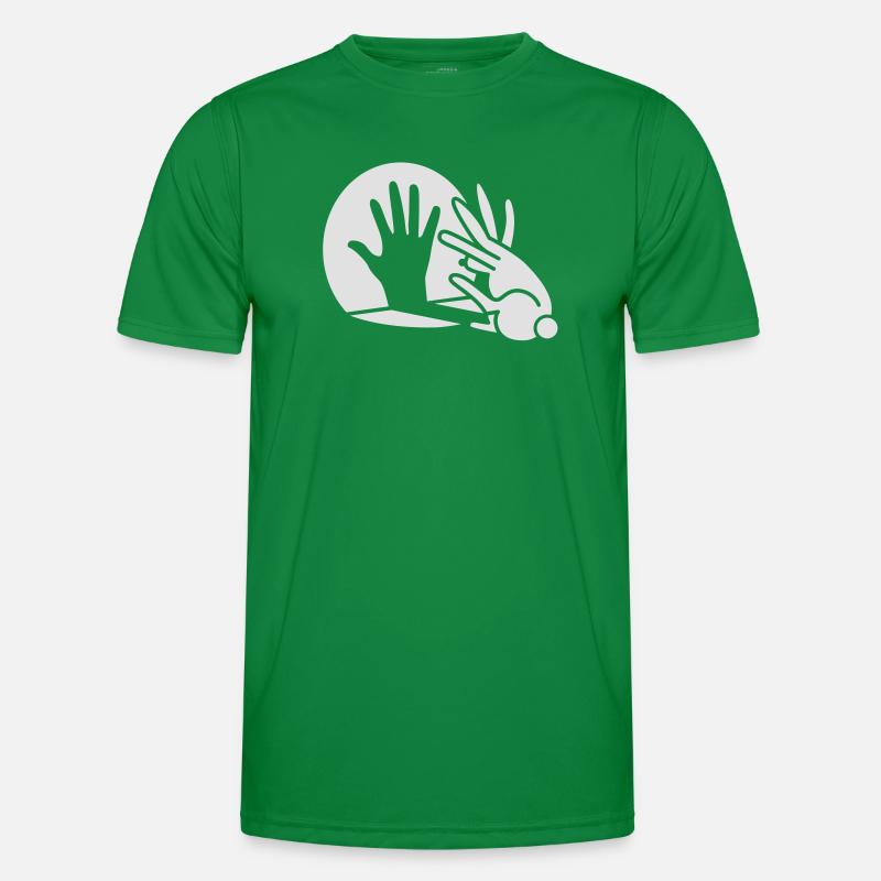 Chinese shadow, hand, rabbit, phosphorescent Men's Functional T-Shirt
