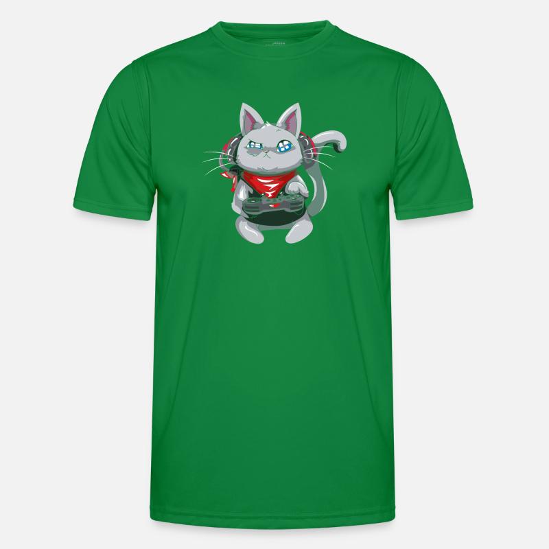 Chat avec casque - chat de jeu - chat gamer T-shirt sport Homme