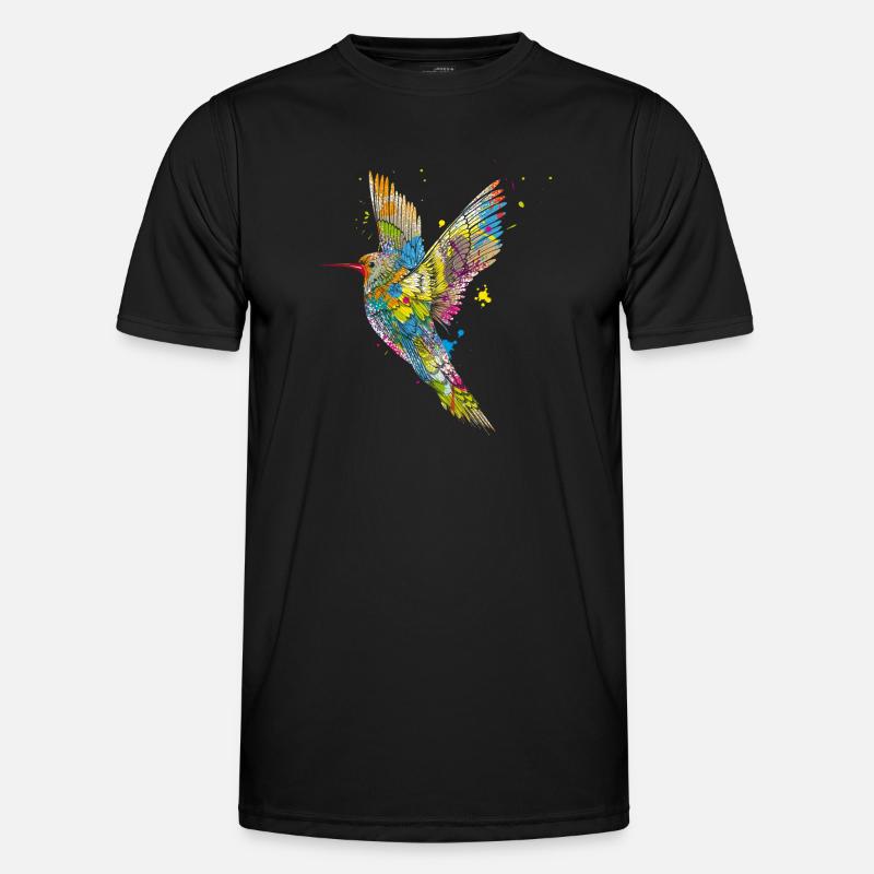 Kolibri Graffiti - Männer Funktions-T-Shirt - Schwarz