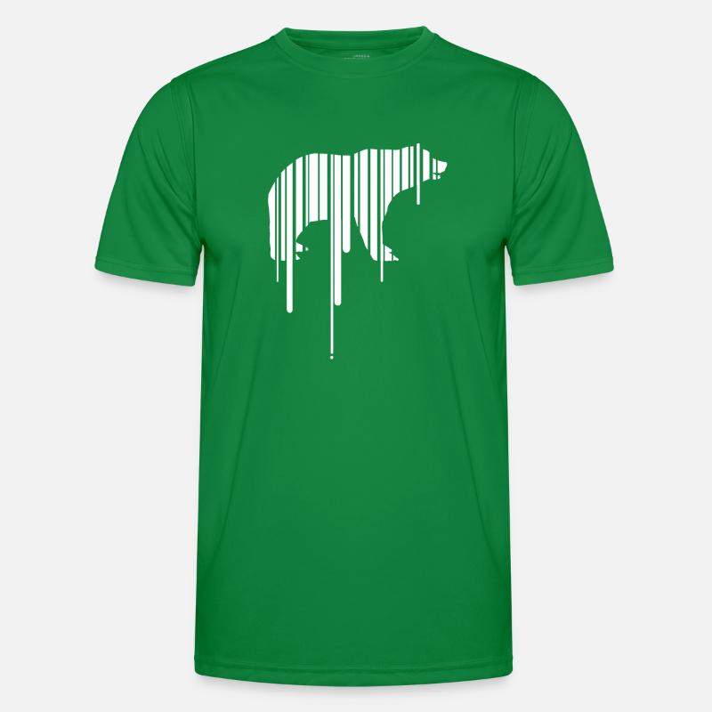 eisbär Erde barcode save planet klima demo co2  Männer Funktions-T-Shirt