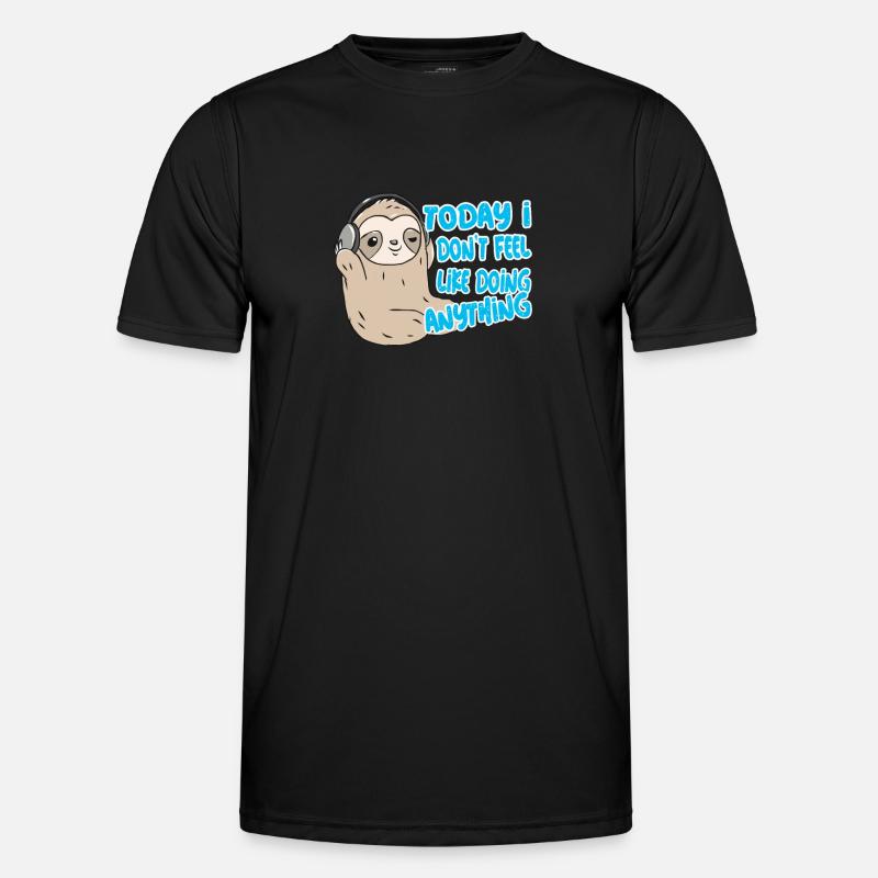Faultier Geschenk - Männer Funktions-T-Shirt - Schwarz