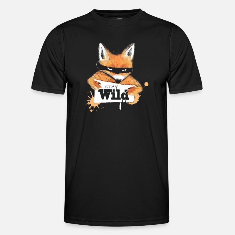 Fox with a message - Men's Functional T-Shirt - black